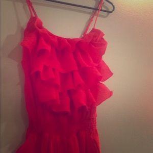 Red Ruffled Jumpsuit